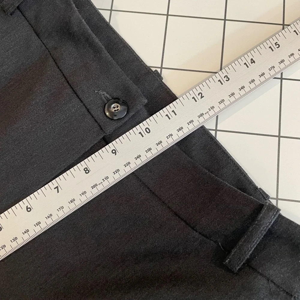 Rodika Zanian Black Virgin Wool Blend Tailored Slim Leg Dress Pants Size 38